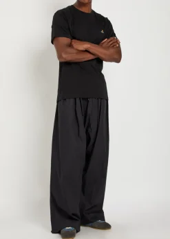 Balloon-leg cotton-poplin trousers