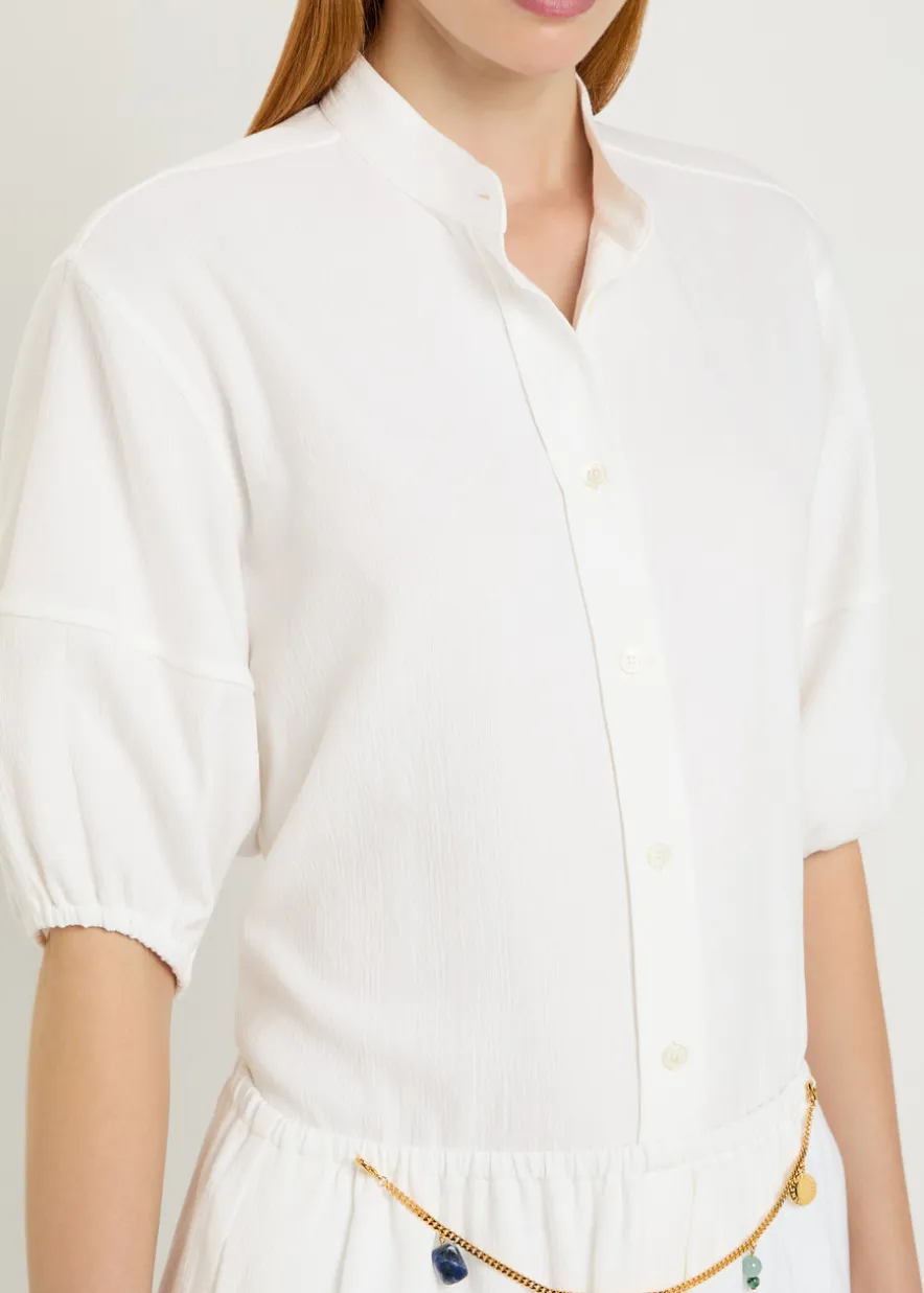 Balloon sleeve cotton shirt
