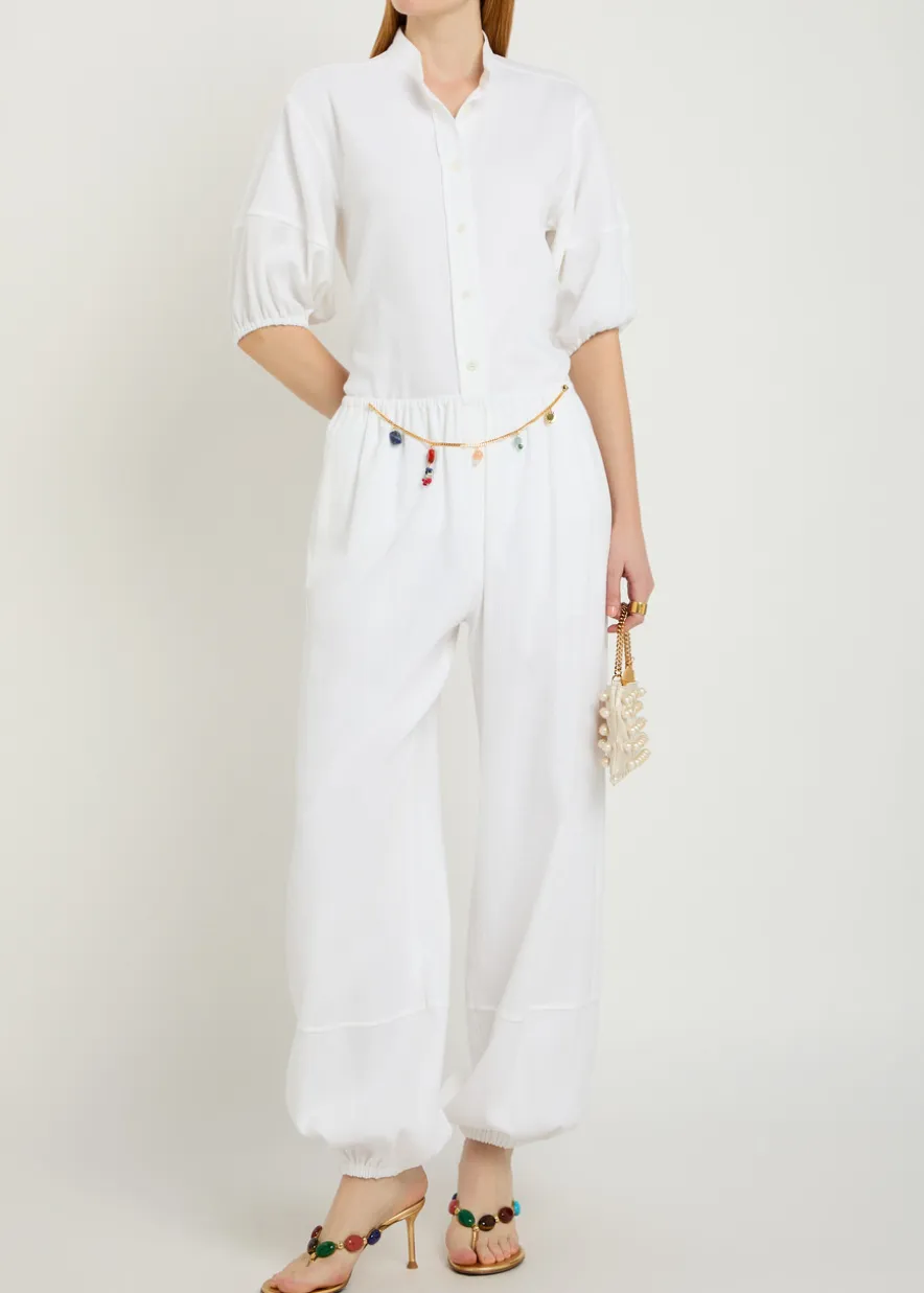 Balloon sleeve cotton shirt