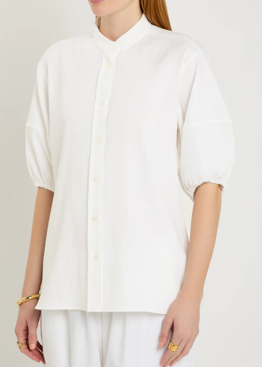 Balloon sleeve cotton shirt