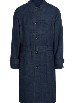 Balmacaan reversible belted wool and silk-blend coat