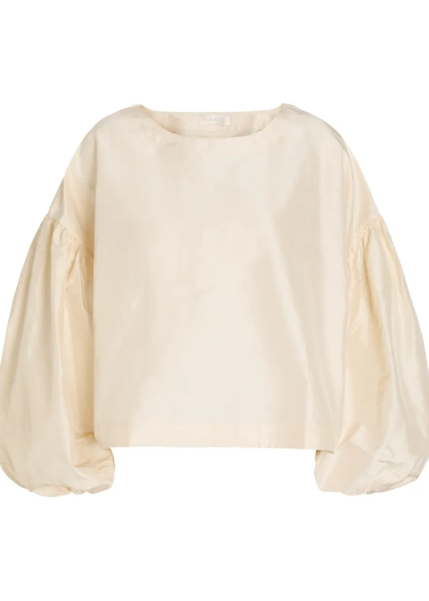Balon balloon-sleeve silk-taffeta top