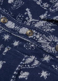 Bandana-jacquard cotton overshirt