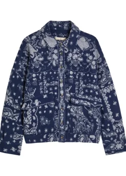 Bandana-jacquard cotton overshirt