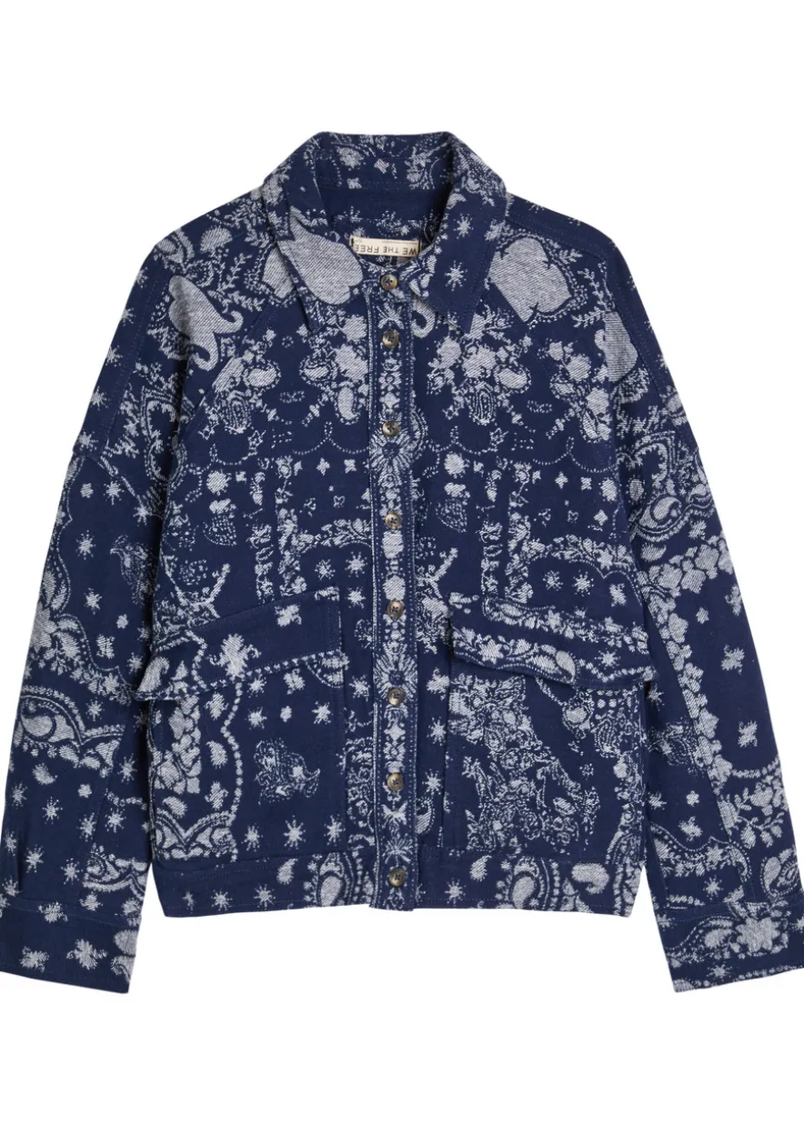 Bandana-jacquard cotton overshirt