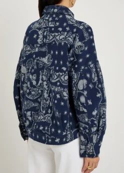Bandana-jacquard cotton overshirt