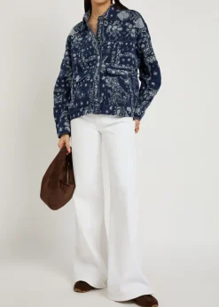 Bandana-jacquard cotton overshirt