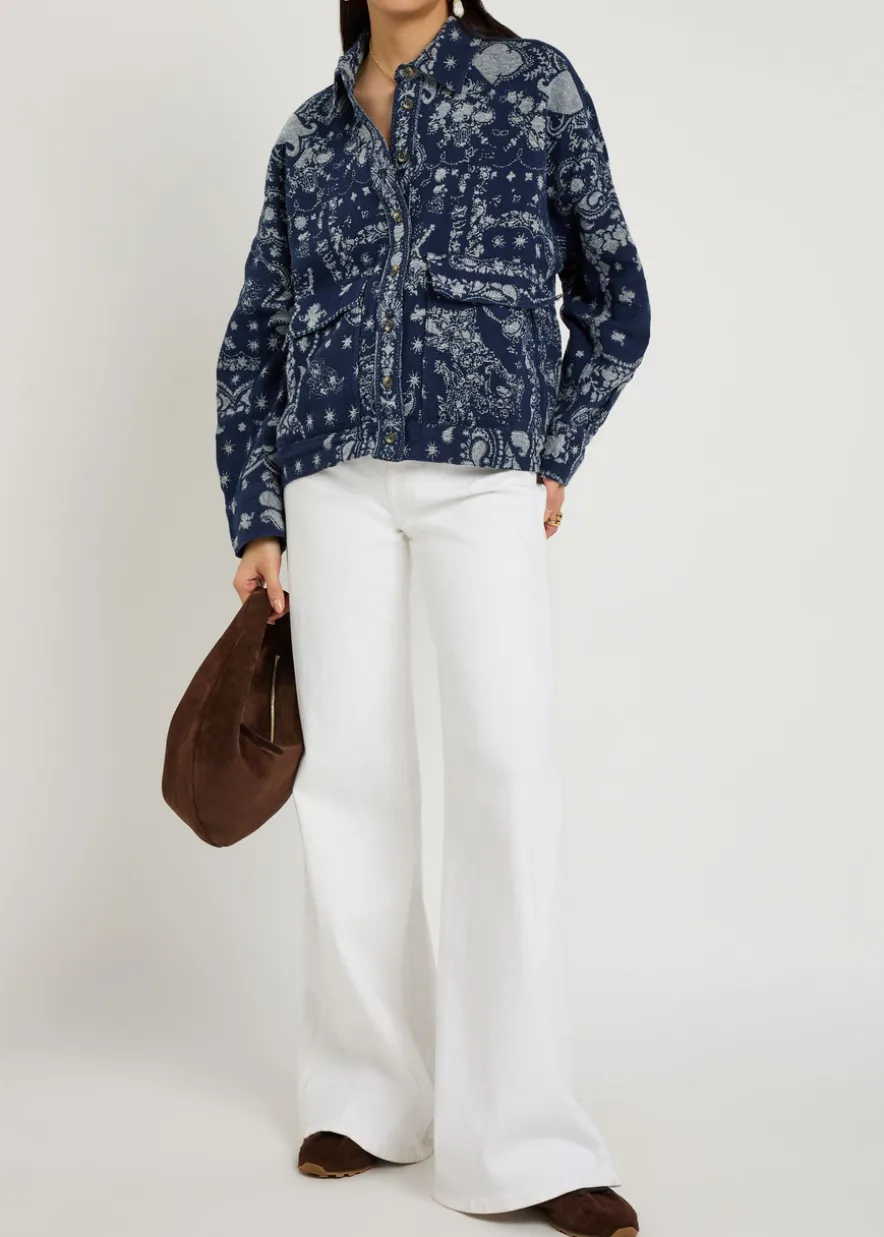 Bandana-jacquard cotton overshirt