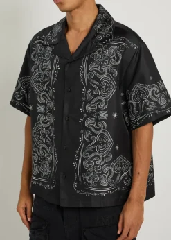 Bandana-print silk shirt