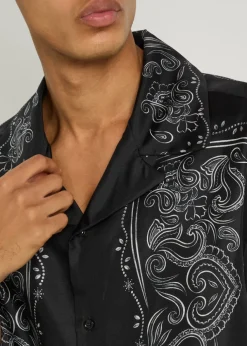 Bandana-print silk shirt