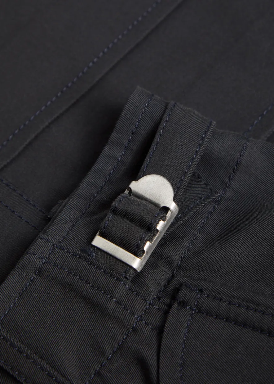 Barrel-leg cotton-blend cargo trousers