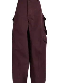 Barrel-leg cotton cargo trousers