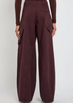Barrel-leg cotton cargo trousers
