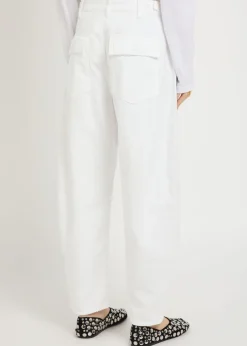 Barrel-leg cotton trousers