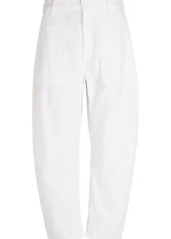 Barrel-leg cotton trousers
