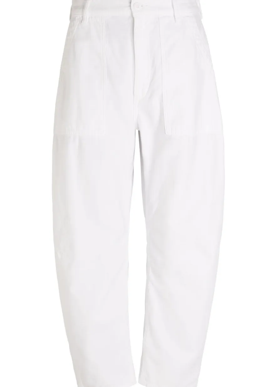 Barrel-leg cotton trousers
