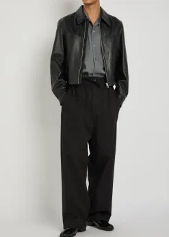 Barrel-leg cotton trousers