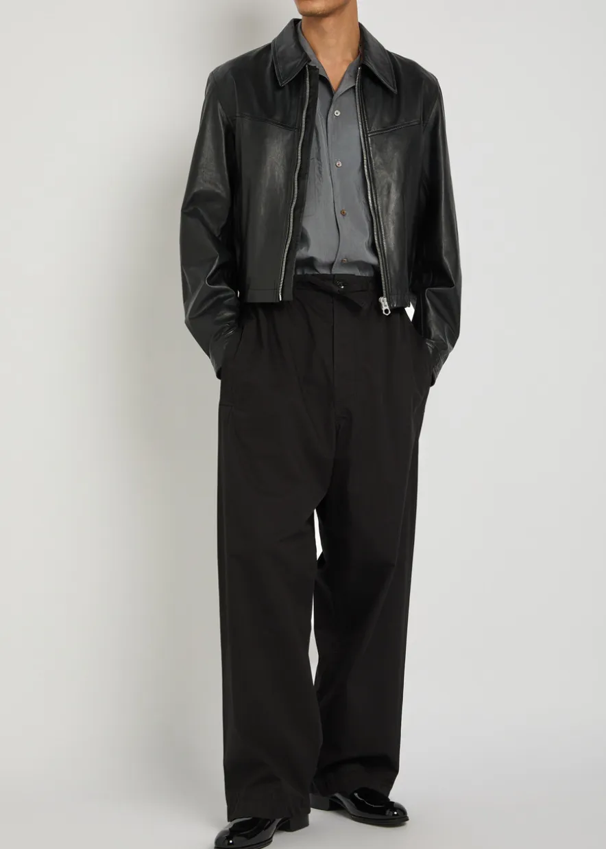 Barrel-leg cotton trousers