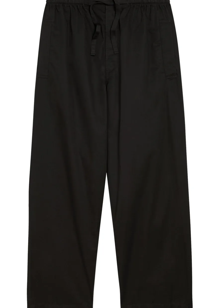 Barrel-leg cotton trousers