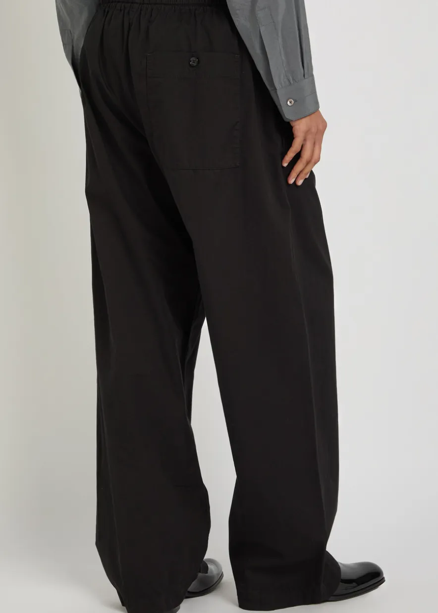 Barrel-leg cotton trousers