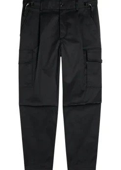 Barrel-leg stretch-cotton cargo trousers