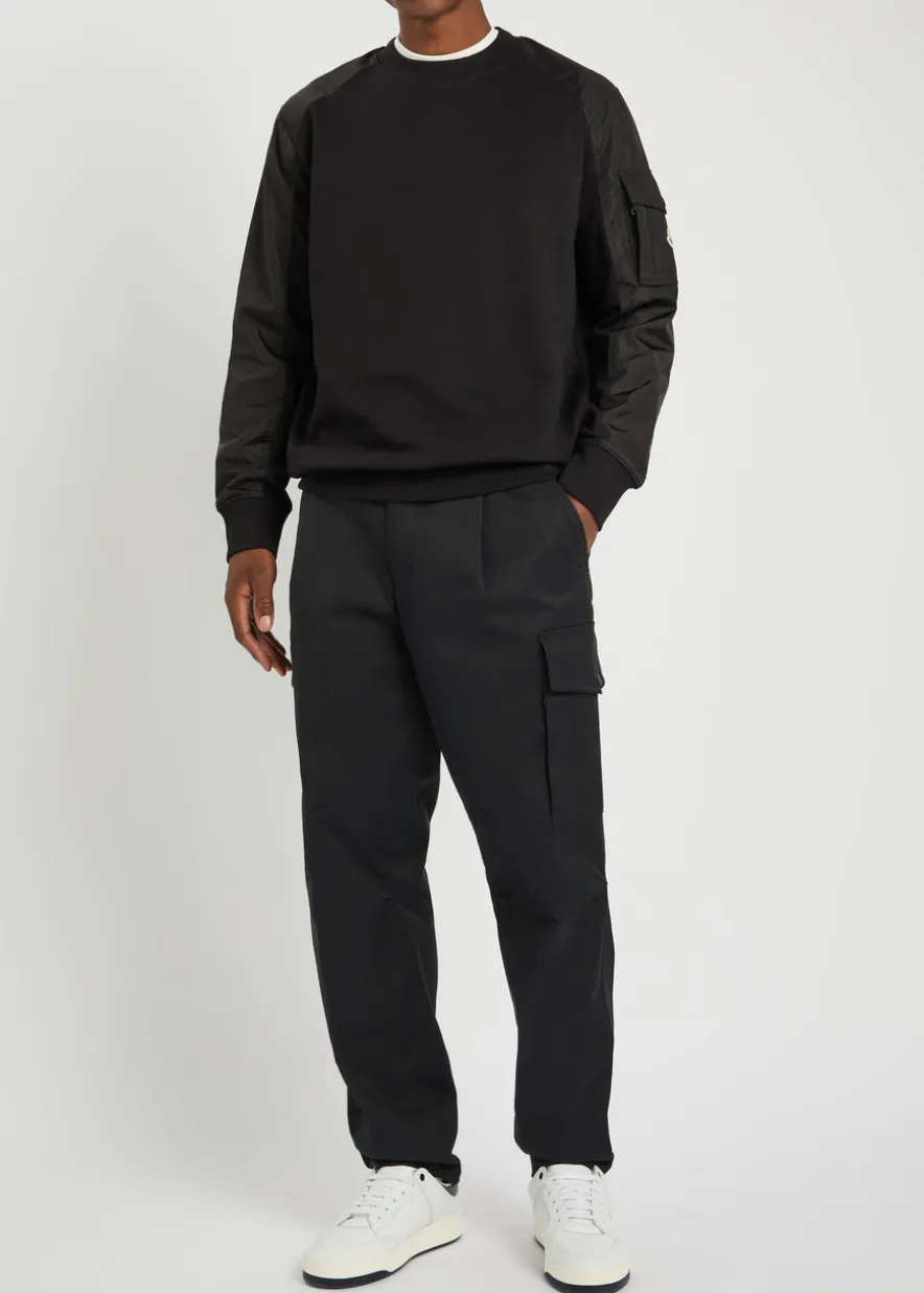 Barrel-leg stretch-cotton cargo trousers