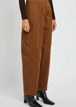 Barrel-leg stretch-cotton trousers