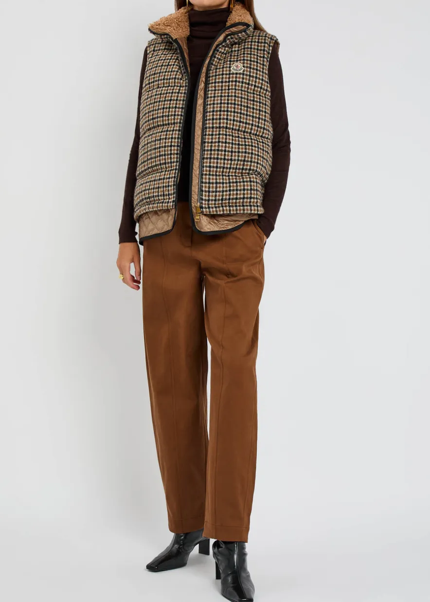 Barrel-leg stretch-cotton trousers