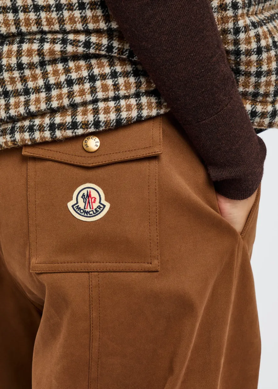 Barrel-leg stretch-cotton trousers