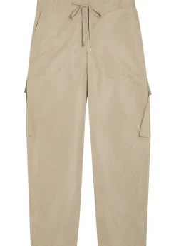 Barrel-leg taffeta cargo trousers