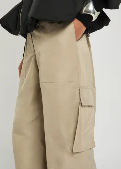 Barrel-leg taffeta cargo trousers