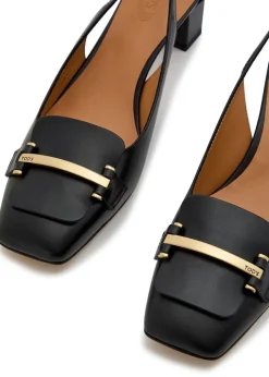 Barretta 50 smoothed leather slingback pumps