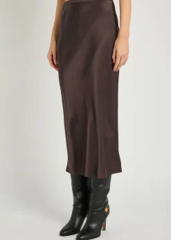 Bar silk midi skirt