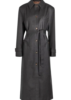 Basotto belted wool trench coat