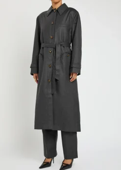 Basotto belted wool trench coat