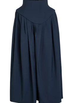 Basque pleated wide-leg wool-blend trousers