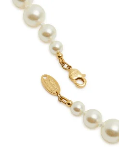 Bas Relief orb faux pearl choker