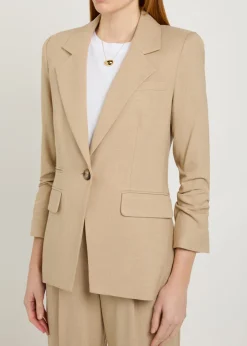 Battista gathered-sleeve woven blazer
