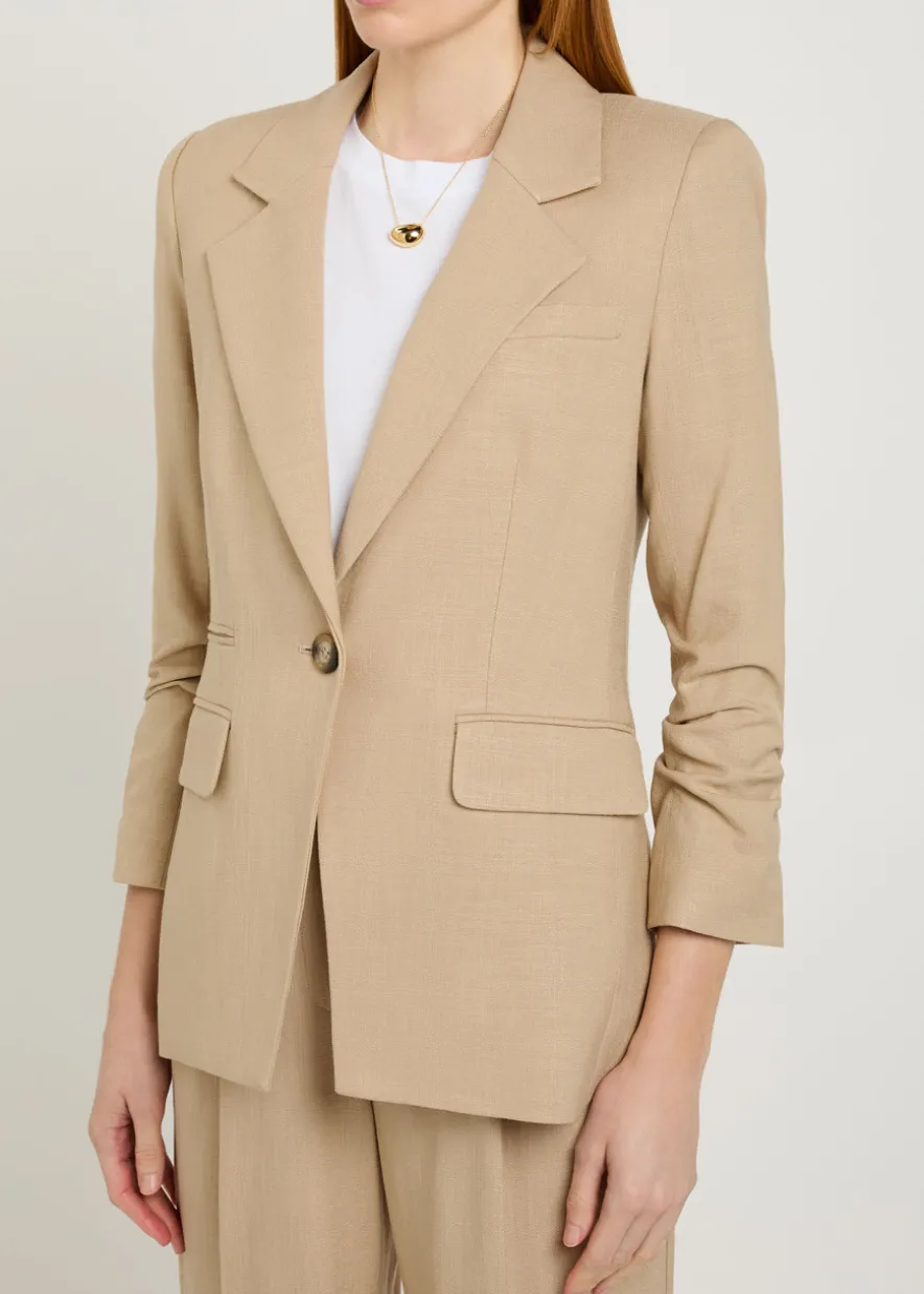 Battista gathered-sleeve woven blazer