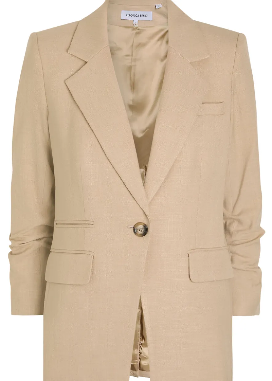 Battista gathered-sleeve woven blazer