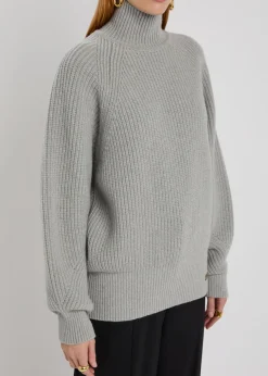 Batwing ribbed wool jumper