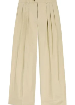Baxter pleated wide-leg cotton trousers