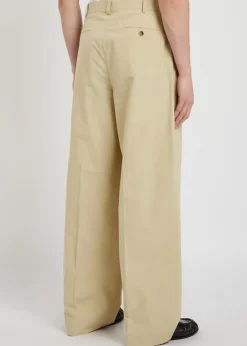 Baxter pleated wide-leg cotton trousers