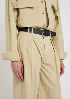 Baxter pleated wide-leg cotton trousers
