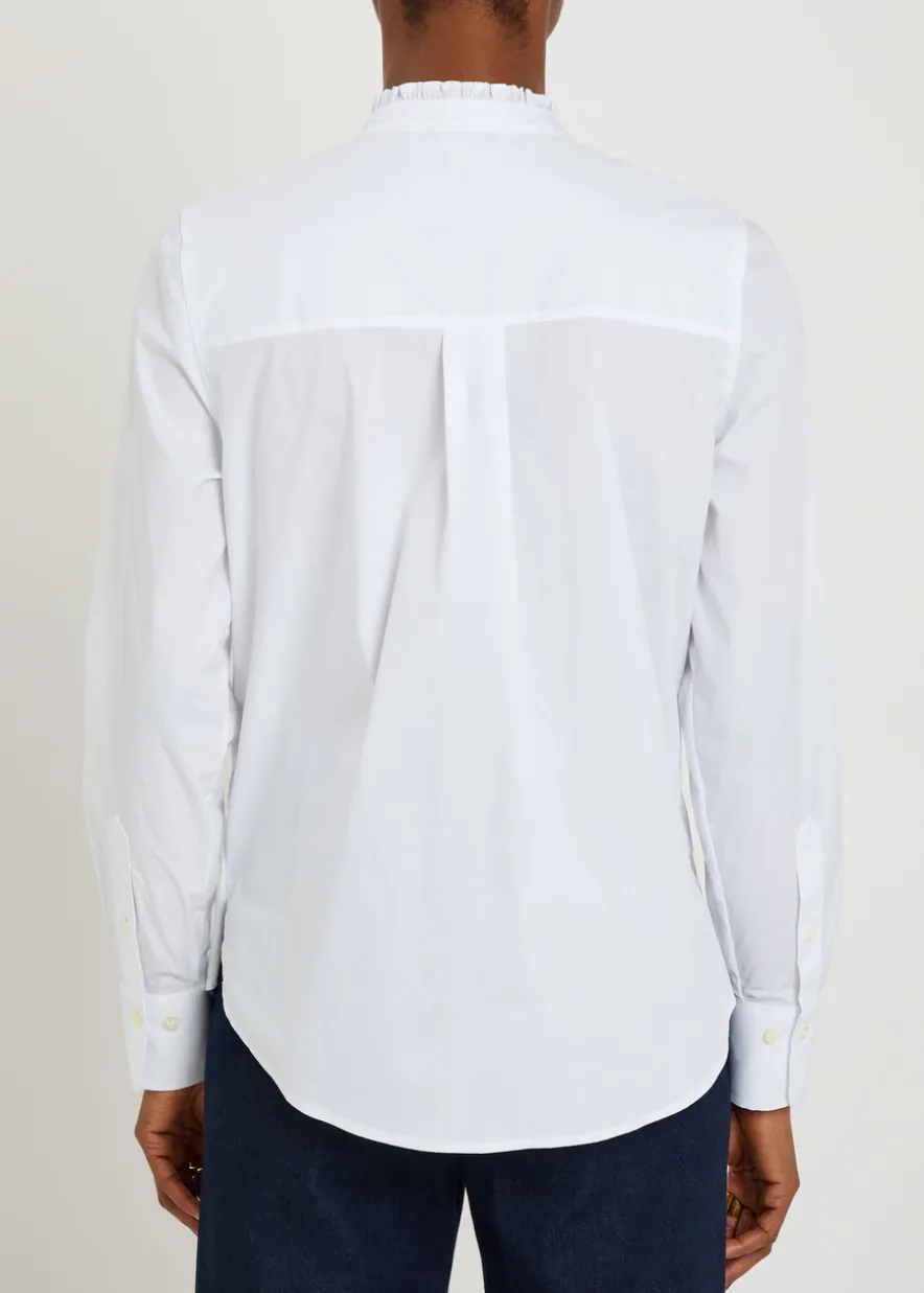 Bays frill cotton-blend poplin shirt
