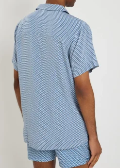 Beach patterned woven shirt