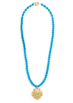 Beaded 24kt gold-plated necklace