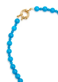 Beaded 24kt gold-plated necklace