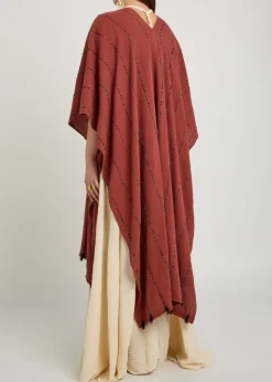Bead embellished cotton cape