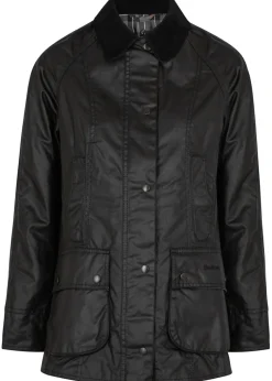 Beadnell black waxed cotton jacket